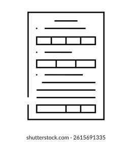 form paper document line icon vector. form paper document sign. isolated contour symbol black illustration
