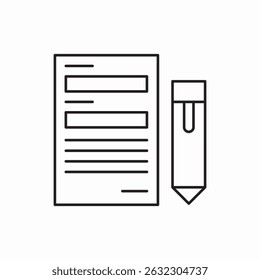 form paper pen icon sign vector