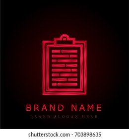 Form red chromium metallic logo