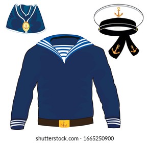 Form of the sailor and service cap with belt