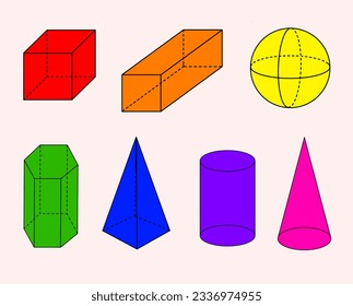 Form shapes, build space for geometry lessons at school. Math term of geometry. Education. School. Math. 