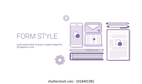 Form Style Business Concept Template Web Banner With Copy Space Vector Illustration