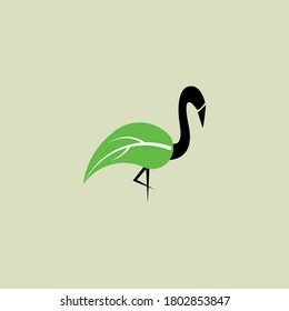 la forma de un cisne combinado con una forma de hoja