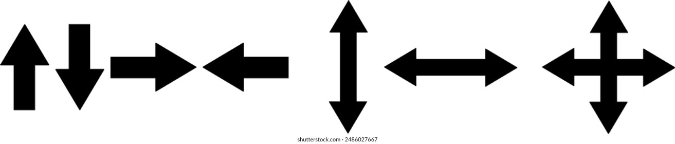 La forma del símbolo muestra dirección. derecha, izquierda, arriba, abajo, 2 direcciones Horizontales, 2 direcciones de Vertical y 4 direcciones. flechas o señales de dirección. señales de tráfico
