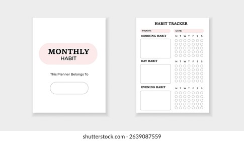 Form template for habit tracking. features morning, day, and evening sections for daily goals.