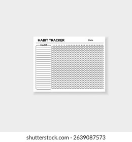 Form template for habit tracking with organized columns and circular check boxes for daily habits.