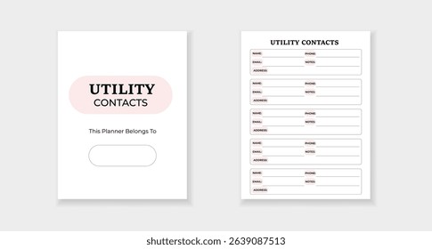 Form template for organizing contact information. designed for ease of use and clarity.