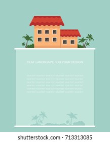 Form template for text. hotel home village in a small town. A simple vector illustration of web page Infographics design