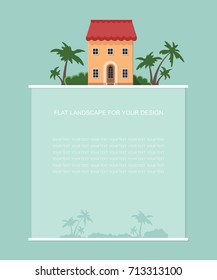 Form template for text. hotel home village in a small town. A simple vector illustration of web page Infographics design