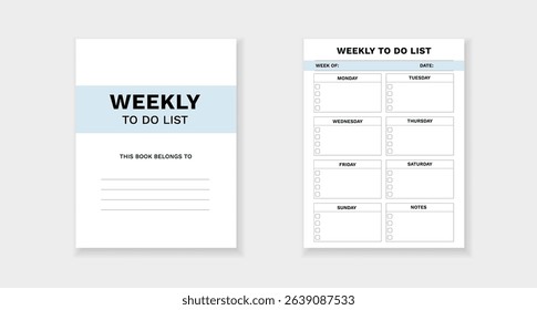 Form template for weekly planning. simple layout helps organize daily tasks and improve efficiency.