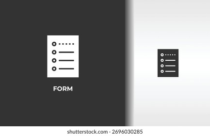 Ilustração De Símbolo Isolado De Vetor De Formulário, Ícone Ou Sinal De Logotipo