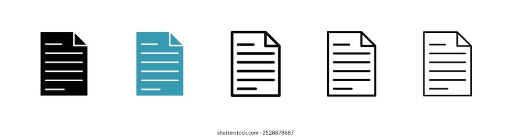 Form vector icon set in black and blue colors.