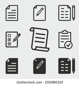 Form vector icons set. Black illustration isolated for graphic and web design.