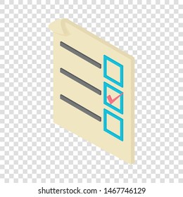 Form voting icon. Isometric illustration of form voting vector icon for web