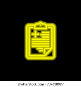 Form yellow glowing neon ui ux icon. Glowing sign logo vector