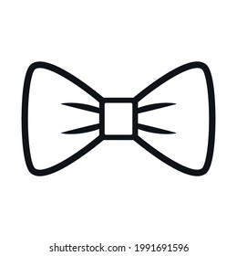 Formal attire, bow line art. Evening dress code, formal night vector icon.