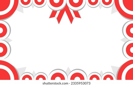 Formal background of Indonesia Independence day. Simple border frame indonesian flag background with copy spaces