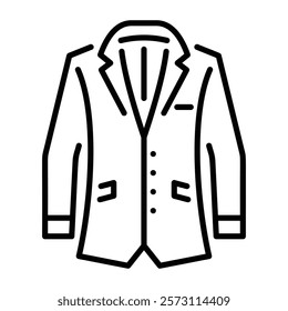 Formal blazer icon in line style 