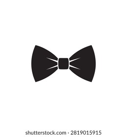 Formal bow tie vector icon with central knot detail illustration isolated on white background for luxury fashion design aesthetic clothing accessories tuxedo outfit styling and branding project assets. Sophisticated silhouette icon perfect for wedding invitations or elegant lifestyle branding.