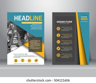 formal business brochure flyer design layout template in A4 size. can be use for poster, banner, graphic element, leaflet and background, vector illustration 