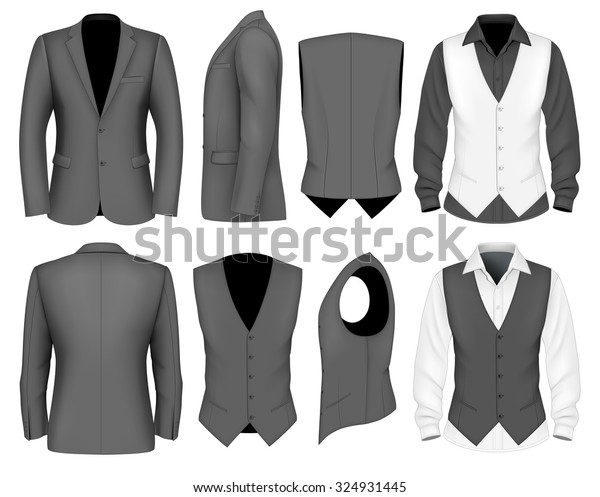 男性用の正式なビジネススーツのジャケットとベスト ベクターイラスト のベクター画像素材 ロイヤリティフリー