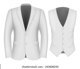 Formal Business Suits for Men (jacket and waistcoat). vector illustration.