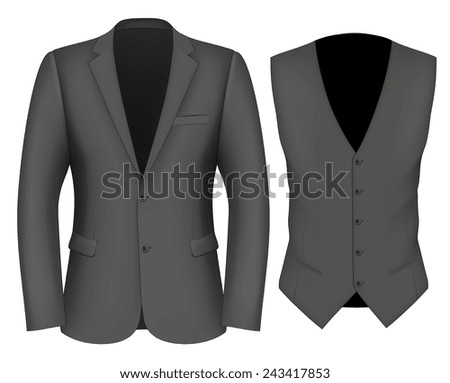 Formal Business Suits for Men (jacket and waistcoat). vector illustration.