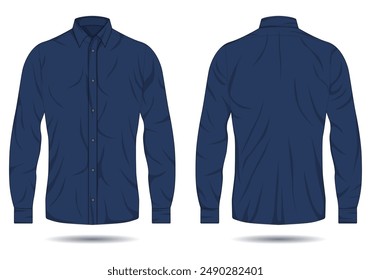 Formal button down shirt mockup front and back view