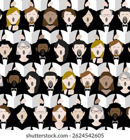 coro formal cantores fundo sem costura
