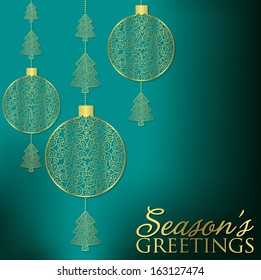 Formal Christmas filigree card in vector format.
