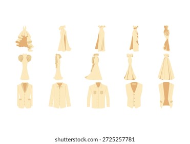 Formale Kleidung Elemant Icon Set
