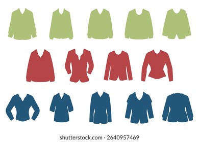 Formal Clothes Icon Set Design