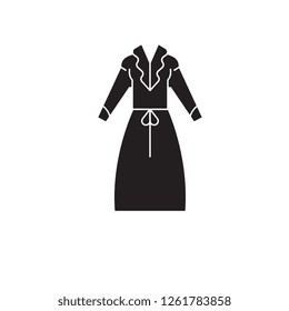 Formal dress black vector concept icon. Formal dress flat illustration, sign