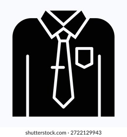 Formal Dress Code Isolated Vetor Preto Estilo Sólido Ícone