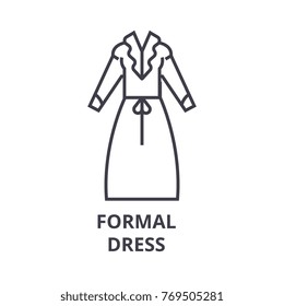 formal dress line icon, outline sign, linear symbol, vector, flat illustration