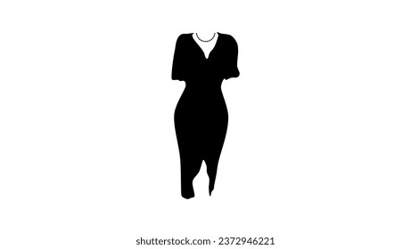 Formal Dresses for Women, black vector silhouette