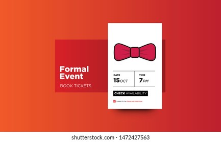 Formal Event with Bow Tie UX and UI For Phone Screen