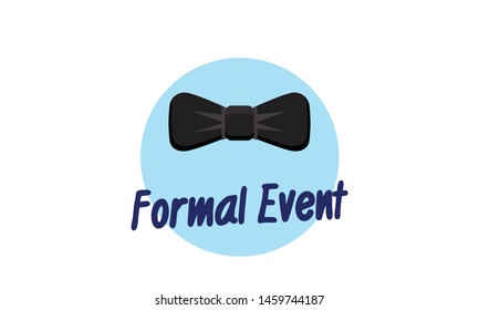 Formal Event Poster with Bow Tie Illustration Flat Style Design