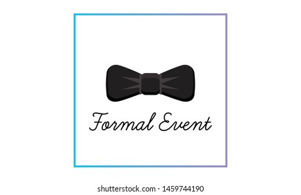 Formal Event Poster with Bow Tie Illustration Flat Style Design