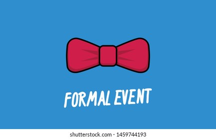 Formal Event Poster with Bow Tie Illustration Flat Style Design