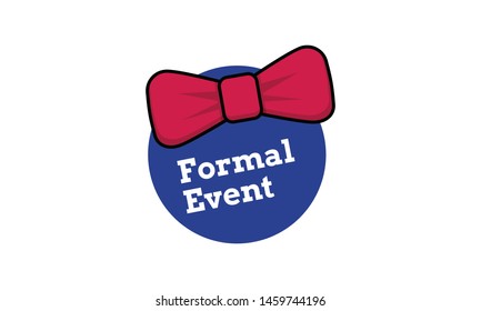 Formal Event Poster with Bow Tie Illustration Flat Style Design