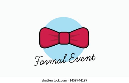 Formal Event Poster with Bow Tie Illustration Flat Style Design