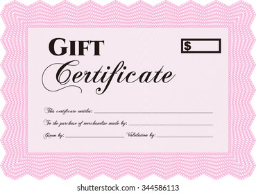Formal Gift Certificate. Beauty design. Border, frame.With linear background. 