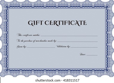 Formal Gift Certificate. Border, frame. Superior design. With quality background. 