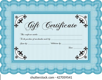 Formal Gift Certificate. Border, frame. Superior design. With quality background. 