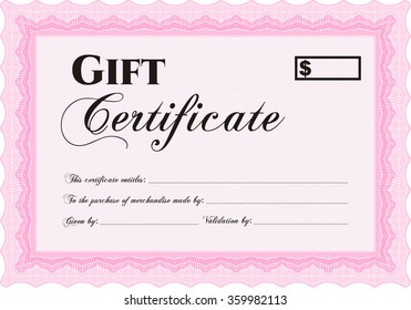 Formal Gift Certificate. Border, frame.Good design. With background. 