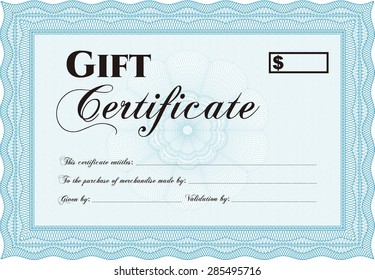 Formal Gift Certificate. Border, frame.With great quality guilloche pattern. Retro design. 
