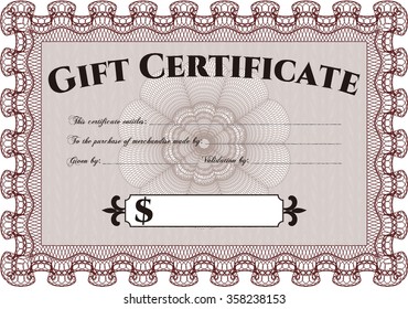 vector illustration formal gift certificate border stock vector