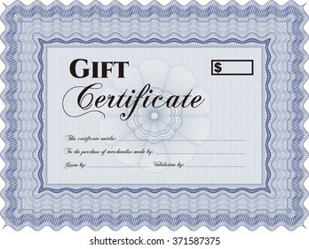 Formal Gift Certificate. With complex linear background. Detailed.Excellent design. 