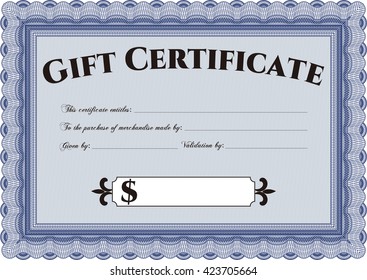 Certificado formal de regalo. Personalizable, fácil de editar y cambiar los colores. Bonito diseño. Fondo complejo. 